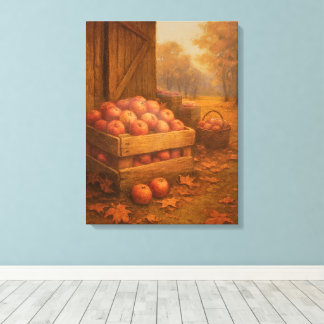 Where the Harvest Waits - Rustic Harvest Scene Canvas Print