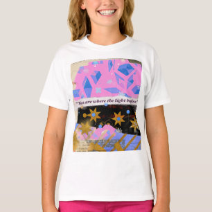 Where the Light Begins – Pink Gold Art Tee