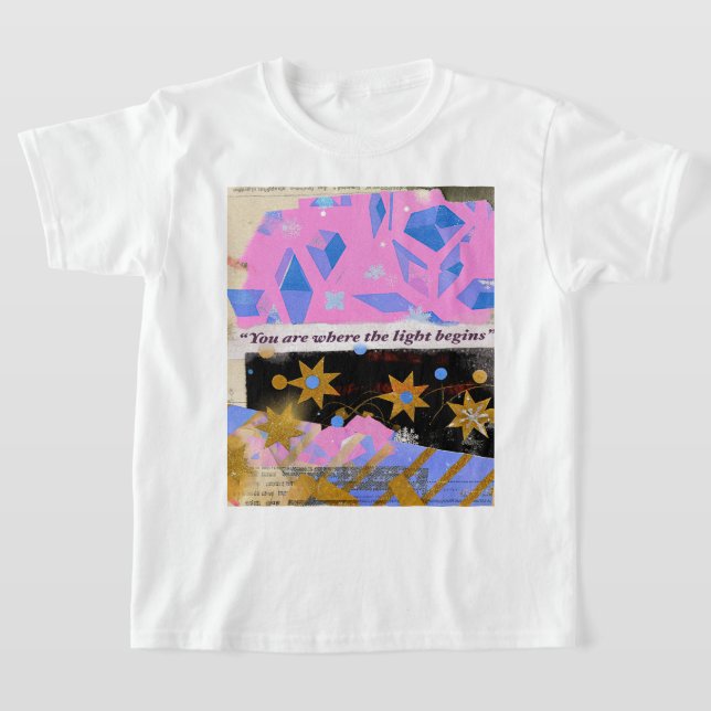 Where the Light Begins – Pink Gold Art Tee (Laydown)