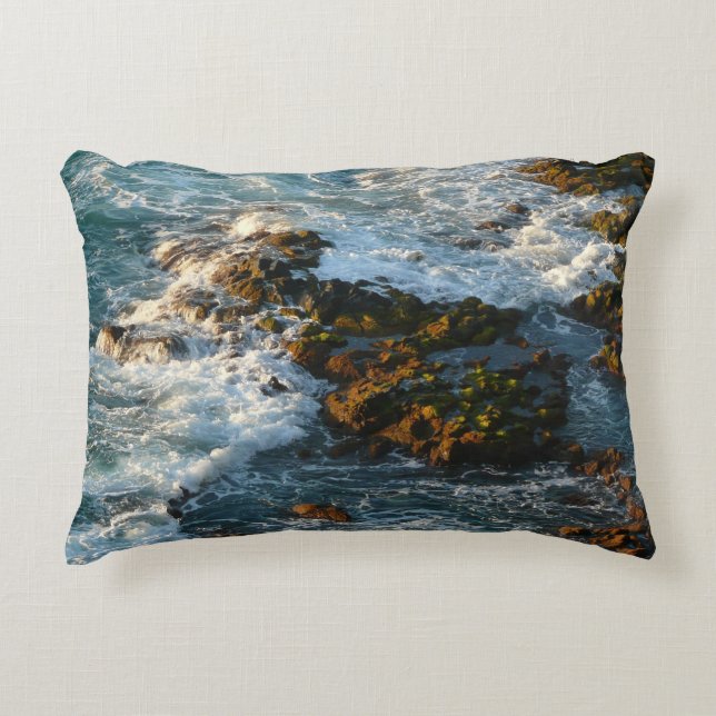 Where the Ocean Meets the Rocks Accent Pillow (Front)