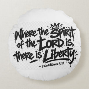 Where the spirit is round pillow
