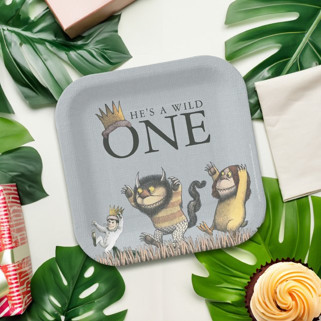 Where the Wild Things Are 1st Birthday Paper Plate (Plate on table)