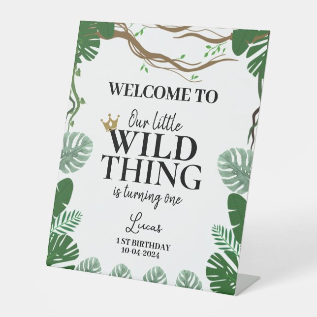 Where The Wild Things Are 1st birthday Pedestal Sign (Front)