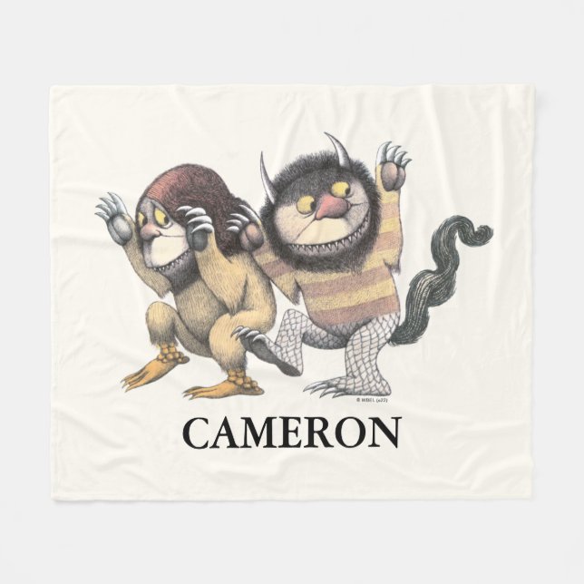 Where the Wild Things Are | Add Your Name Fleece Blanket (Front (Horizontal))