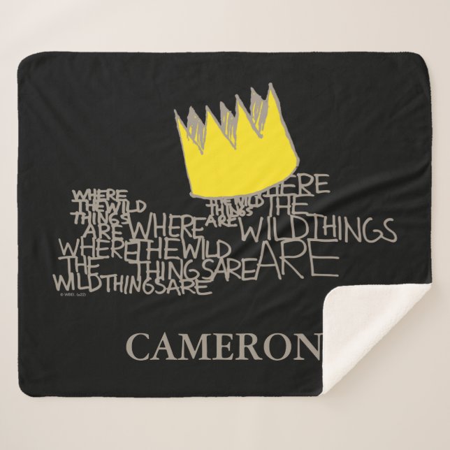 Where the Wild Things Are | Add Your Name Sherpa Blanket (Front (Horizontal))