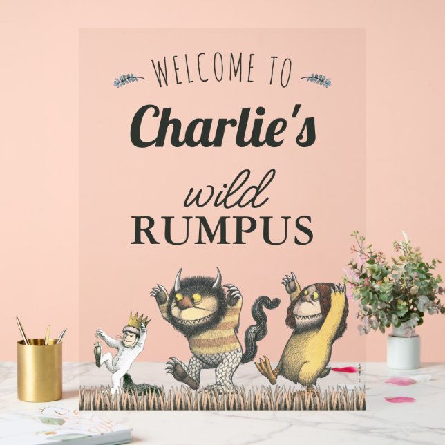 Where the Wild Things Are - Birthday Welcome Acrylic Sign (Wedding)