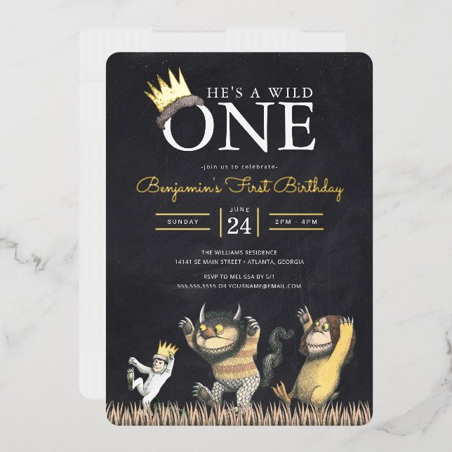 Where the Wild Things Are Chalkboard 1st Birthday  (Envelope)