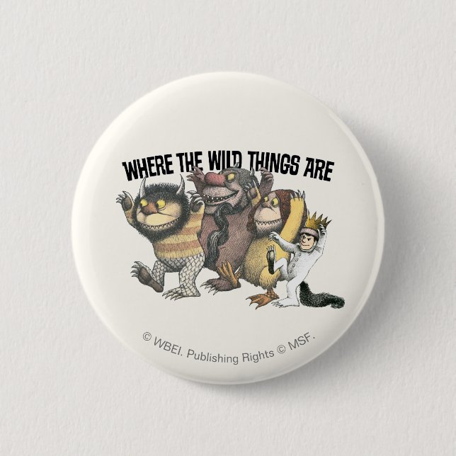 Where the Wild Things Are Characters & Logo 2 Inch Round Button (Front)