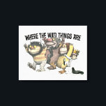 Where the Wild Things Are Characters & Logo Canvas Print<br><div class="desc">Check out Max and the Wild Things at play, featuring the "Where the Wild Things Are" logo over head. In the forty years since Max first cried "Let the Wild Rumpus Start, " Maurice Sendak's classic picture book Where the Wild Things Are has become one of the most highly acclaimed...</div>