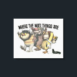 Where the Wild Things Are Characters & Logo Canvas Print<br><div class="desc">Check out Max and the Wild Things at play, featuring the "Where the Wild Things Are" logo over head. In the forty years since Max first cried "Let the Wild Rumpus Start, " Maurice Sendak's classic picture book Where the Wild Things Are has become one of the most highly acclaimed...</div>