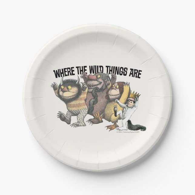 Where the Wild Things Are Characters & Logo Paper Plate (Front)