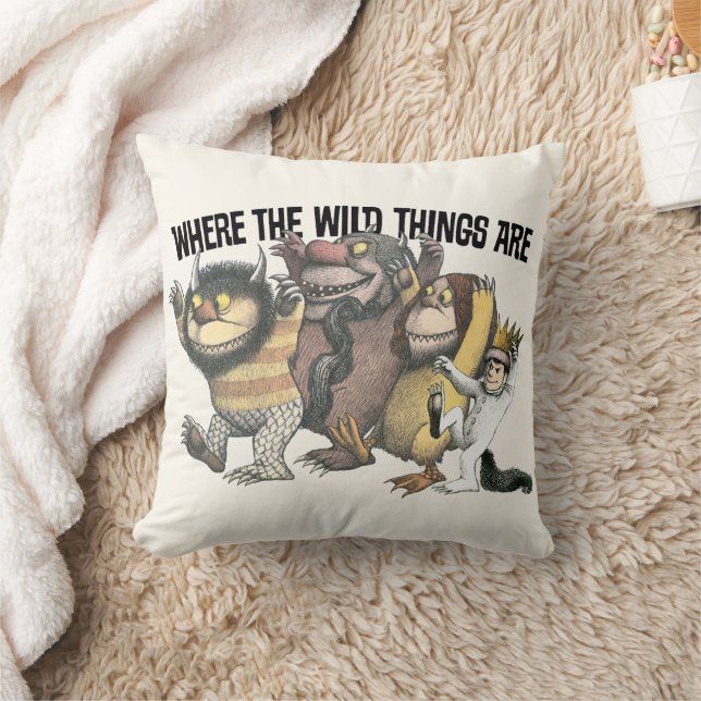 Where the Wild Things Are Characters & Logo Throw Pillow (Blanket)