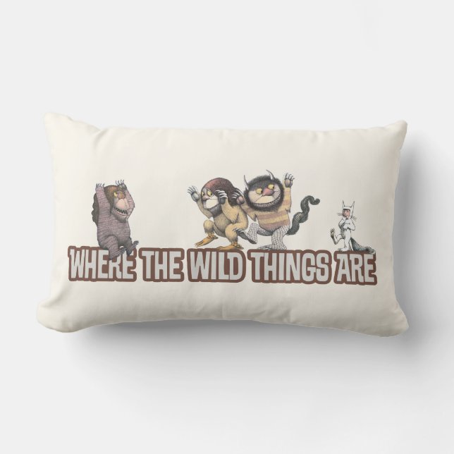 Where the Wild Things Are Characters on Logo Lumbar Pillow (Front)