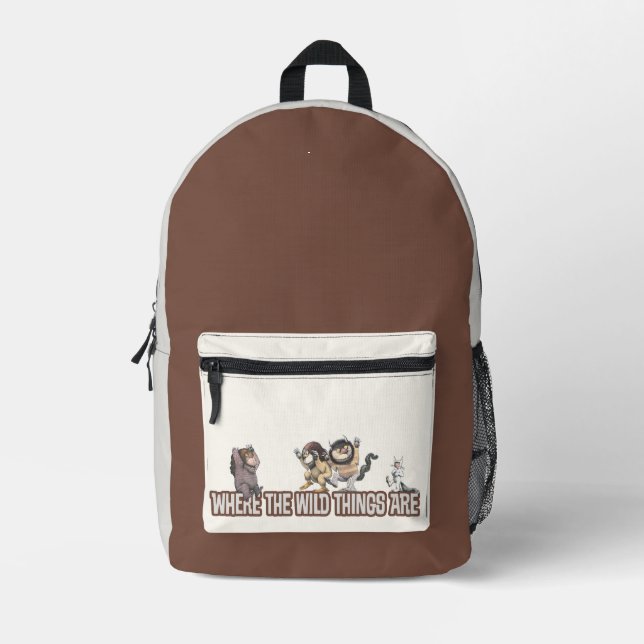 Where the Wild Things Are Characters on Logo Printed Backpack (Front)