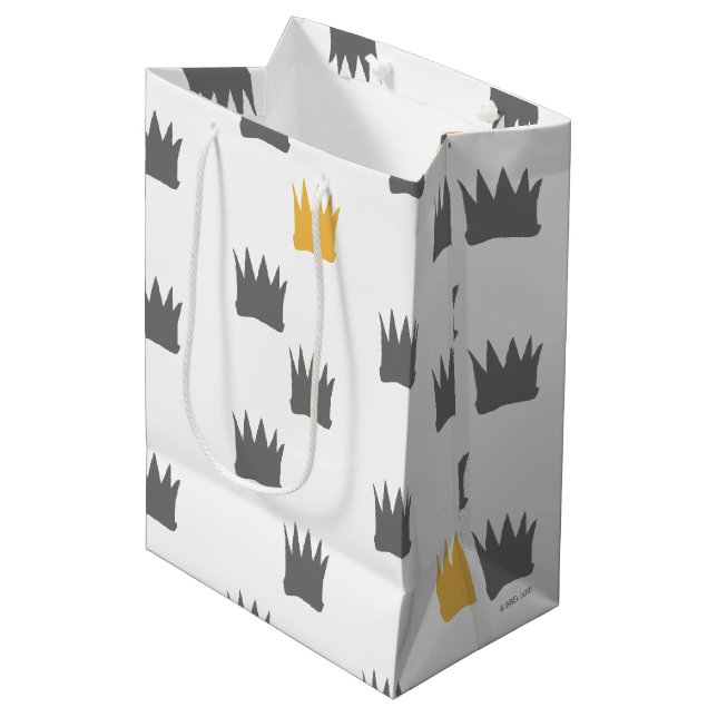 Where the Wild Things Are Crown Pattern Medium Gift Bag (Front Angled)