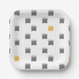 Where the Wild Things Are Crown Pattern Paper Plate