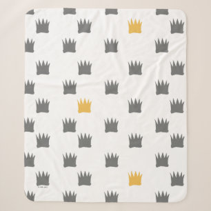 Where the Wild Things Are Crown Pattern Sherpa Blanket