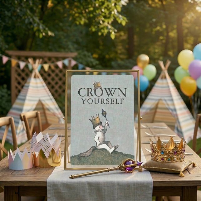 Where the Wild Things Are | Crown Yourself  Invitation (Generated image of card on table)