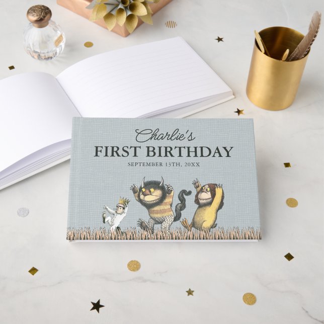 Where the Wild Things Are First Birthday Guest Book (Front Open)