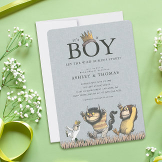 Where the Wild Things Are | It's a Boy Baby Shower Invitation