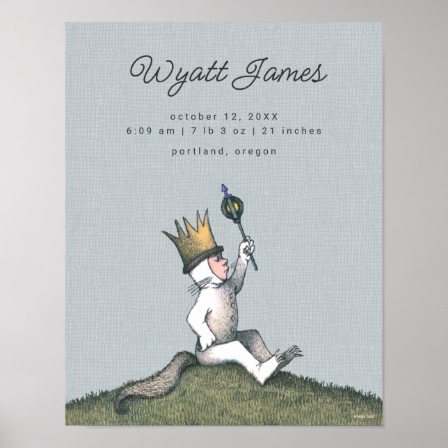 Where the Wild Things Are - King Max | Birth Stats Poster (Front)