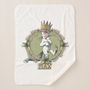 Where the Wild Things Are   Max Badge Sherpa Blanket