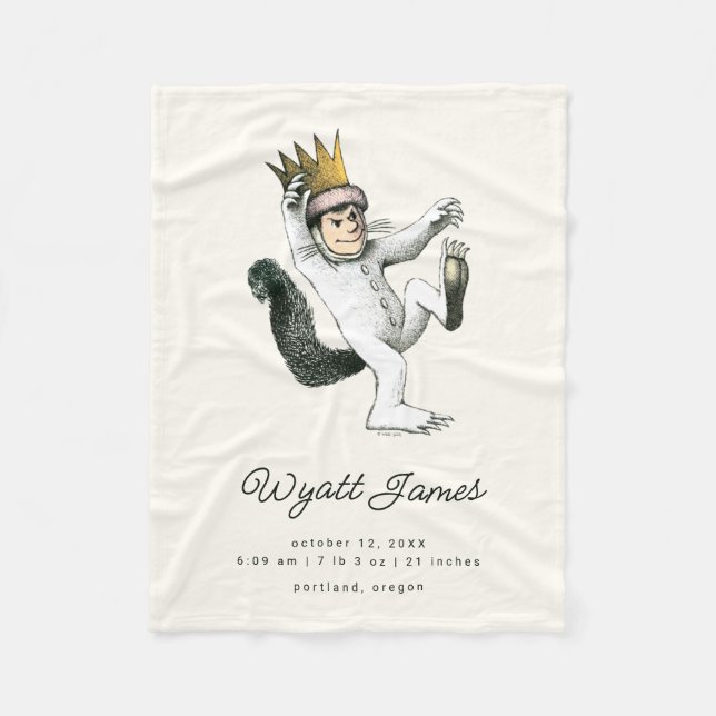 Where the Wild Things Are - Max | Birth Stats Fleece Blanket (Front)