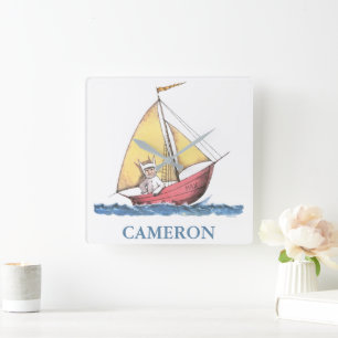 Where the Wild Things Are Max Sailing Square Wall Clock