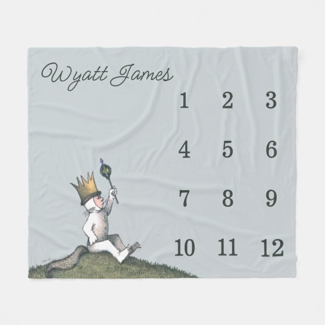 Where the Wild Things Are Monthly Milestone Baby Fleece Blanket (Front (Horizontal))