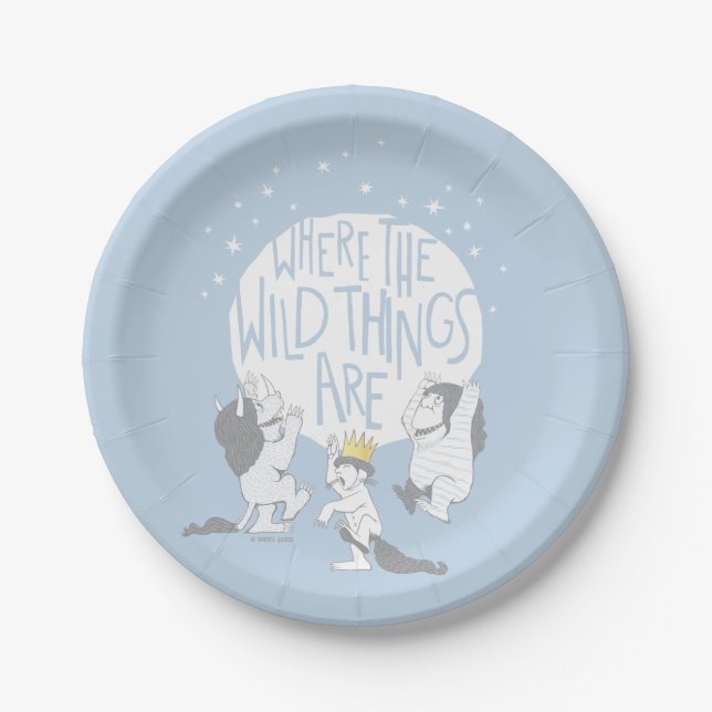 Where The Wild Things Are | Moon & Stars Paper Plate (Front)