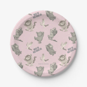 Where the Wild Things Are Pink Star Pattern Paper Plate