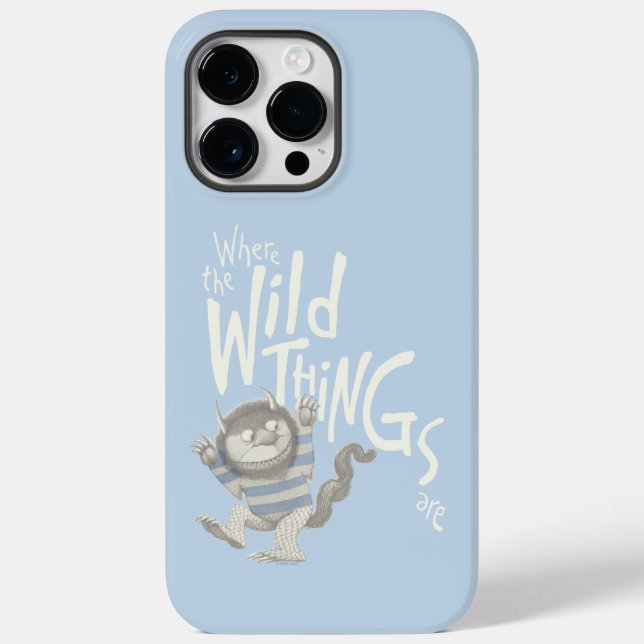 Where the Wild Things Are Quote - Blue Case-Mate iPhone Case (Back)