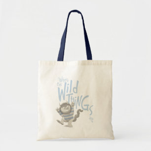 Where the Wild Things Are Quote - Blue Tote Bag