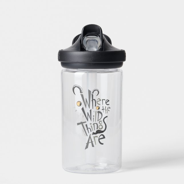 Where the Wild Things Are Quote Graphic Water Bottle (Front)