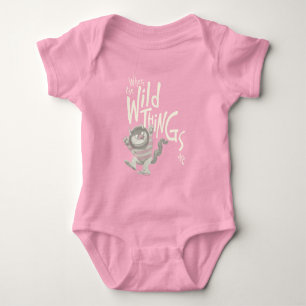 Where the Wild Things Are Quote - Pink Baby Bodysuit