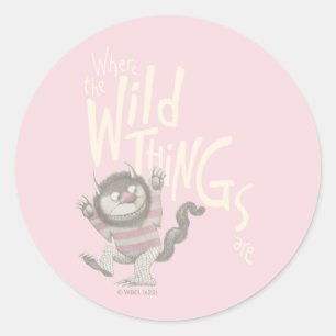 Where the Wild Things Are Quote - Pink Classic Round Sticker