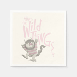 Where the Wild Things Are Quote - Pink Napkin