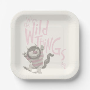Where the Wild Things Are Quote - Pink Paper Plate