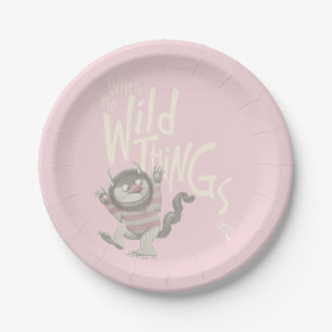 Where the Wild Things Are Quote - Pink Paper Plate