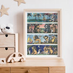 Where The Wild Things Are Scenes Poster<br><div class="desc">Bring the magic of "Where the Wild Things Are" to your space with this captivating poster featuring iconic scenes from the beloved story. Showcasing Max and the Wild Things in vibrant, whimsical illustrations, this design captures the adventurous and imaginative spirit of the tale. Perfect for decorating bedrooms, playrooms, or classrooms,...</div>