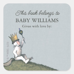Where the Wild Things Are This Book Belongs To Square Sticker