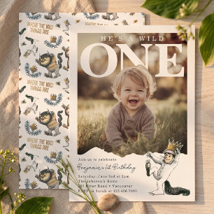 Where the Wild Things Are Wild One Photo Birthday Invitation