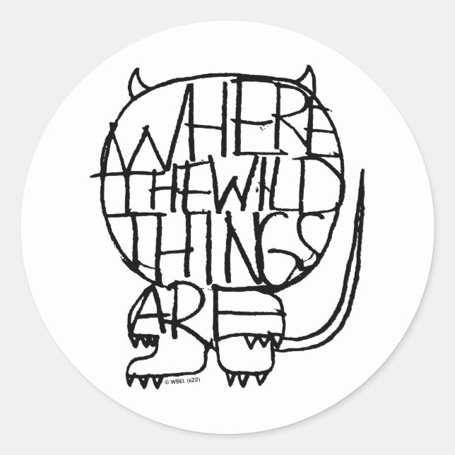 Where the Wild Things Are | Wild Thing Sketch Classic Round Sticker (Front)