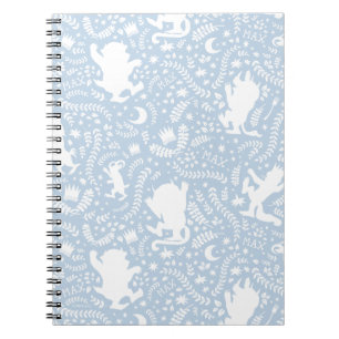 Where the Wild Things Blue Floral Pattern Notebook