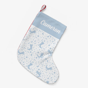 Where the Wild Things Blue Floral Small Christmas Stocking