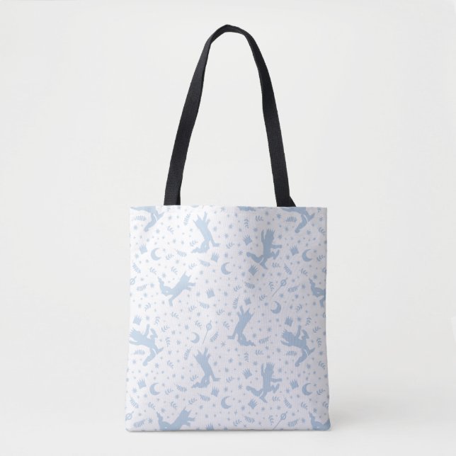 Where the Wild Things Blue Floral Tote Bag (Front)