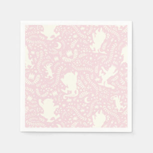Where the Wild Things Pink Floral Pattern Napkin