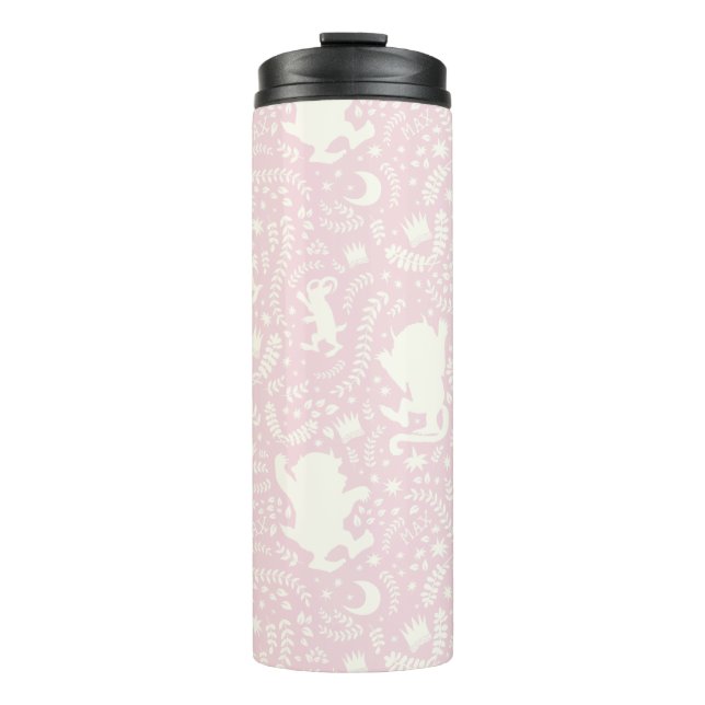 Where the Wild Things Pink Floral Pattern Thermal Tumbler (Front)