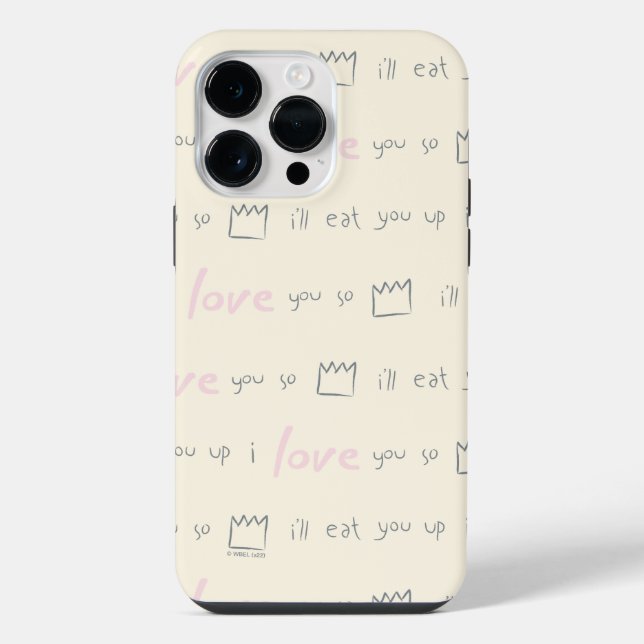 Where the Wild Things Quote Pattern iPhone Case (Back)