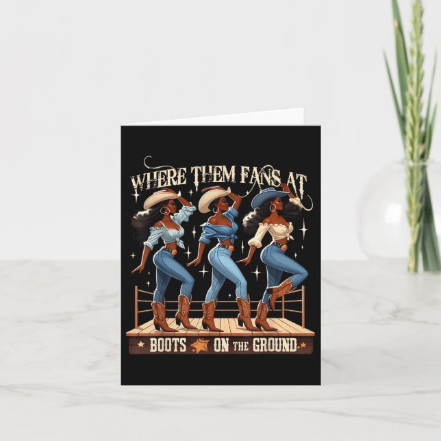 Where Them Fans At Boots On The Ground Funny Weste Card (Front)